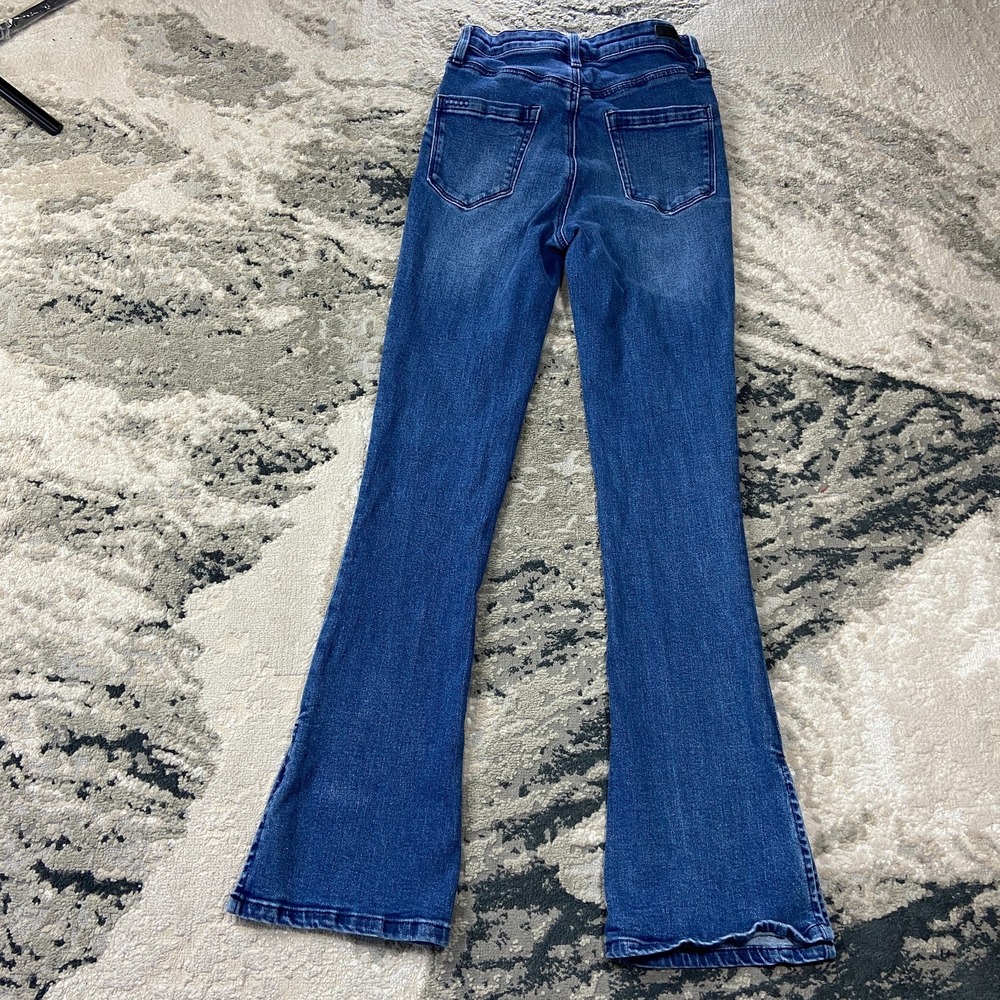 Blank Nyc X Free People Jeans Womens 25 Blue Denim Stretch High Rise Mini Flare - Picture 2 of 10